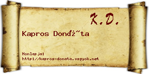 Kapros Donáta névjegykártya